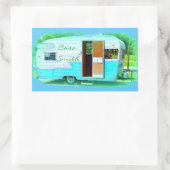 Gepersonaliseerd Retro camper Rechthoekige Sticker (Tas)