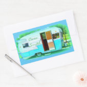 Gepersonaliseerd Retro camper Rechthoekige Sticker (Envelop)