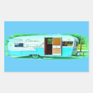 Gepersonaliseerd Retro  camper Rechthoekige Sticker