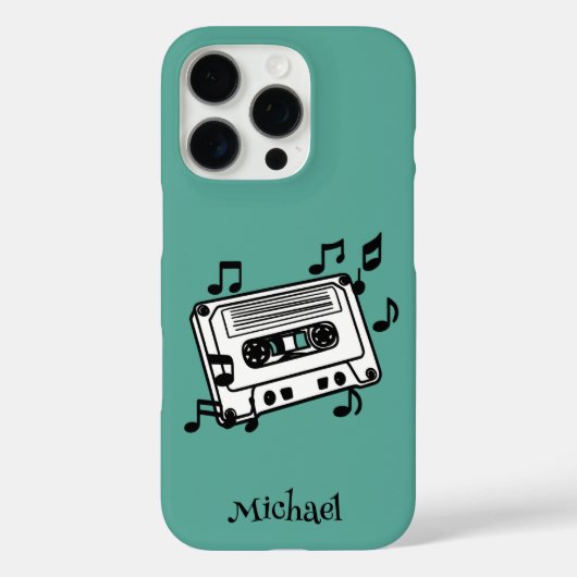 Gepersonaliseerd Retro Cassettebandje met Muziekno Case-Mate iPhone Case (Achterkant)