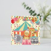 Gepersonaliseerd Retro Circus Birthday Kaart (Staand voorkant)