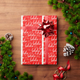 Gepersonaliseerd Retro Fla Script Rood Cadeaupapier