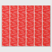 Gepersonaliseerd Retro Fla Script Rood Cadeaupapier (Vlak)