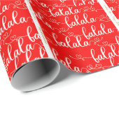 Gepersonaliseerd Retro Fla Script Rood Cadeaupapier (Rol Hoek)