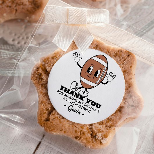 Gepersonaliseerd Retro Football Verjaardagsfeest D Ronde Sticker