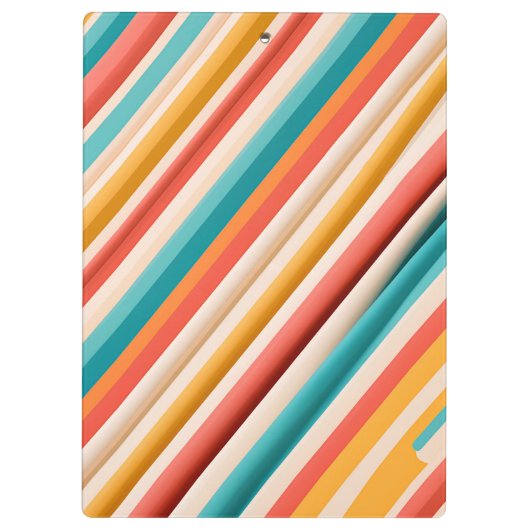 Gepersonaliseerd retro gestreept klembord | Kleurr (Achterkant)