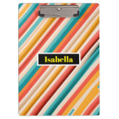 Gepersonaliseerd retro gestreept klembord | Kleurr (Voorkant)