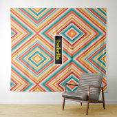 Gepersonaliseerd retro gestreept wandtapijt | Kleu Wandkleed (In Situ (horizontaal))