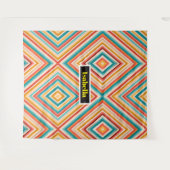 Gepersonaliseerd retro gestreept wandtapijt | Kleu Wandkleed (Voorkant (horizontaal))