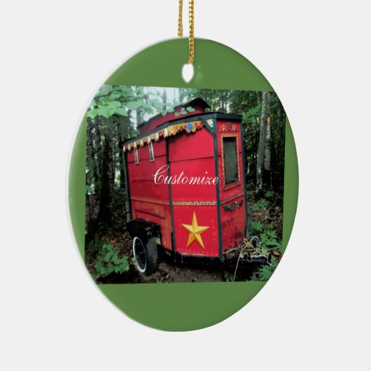 Gepersonaliseerd Retro gypsy camper Keramisch Ornament (Rechts)