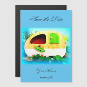 Gepersonaliseerd Retro gypsy  camper Magnetische Uitnodiging