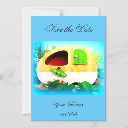 Gepersonaliseerd Retro gypsy camper Magnetische Uitnodiging (Voorkant)