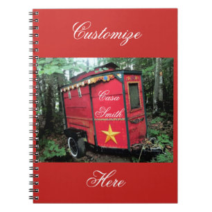 Gepersonaliseerd Retro gypsy camper Notitieboek