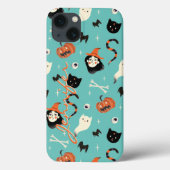 Gepersonaliseerd retro Halloween Witch Pumpkin Pat Case-Mate iPhone Case (Achterkant)