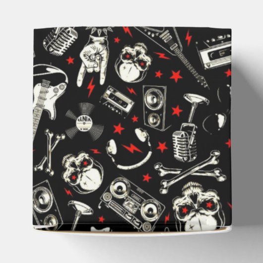 Gepersonaliseerd Retro Heavy Metal Pattern Bedankdoosjes (Bovenkant)