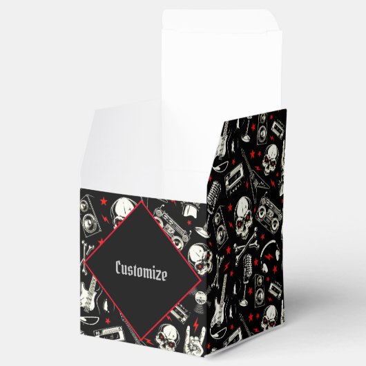 Gepersonaliseerd Retro Heavy Metal Pattern Bedankdoosjes (Geopend)
