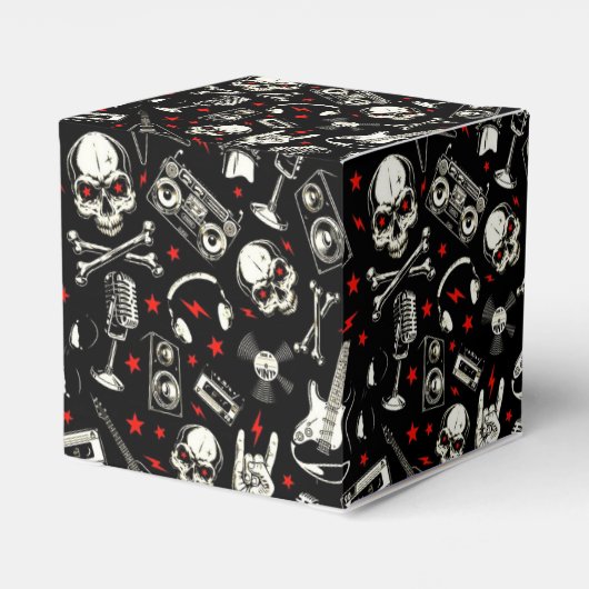 Gepersonaliseerd Retro Heavy Metal Pattern Bedankdoosjes (Achterkant)