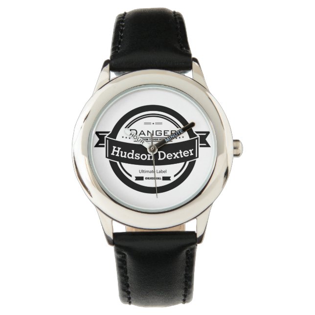 Gepersonaliseerd Retro Hipster Kind horloge (Voorkant)