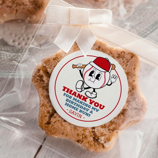 Gepersonaliseerd Retro Honkbal Verjaardagsfeest Da Ronde Sticker