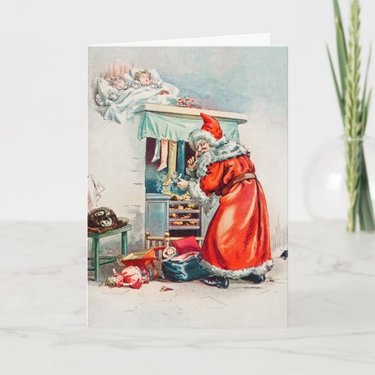 Gepersonaliseerd  Retro Kerst Wenskaart Feestdagen Kaart (Voorkant)