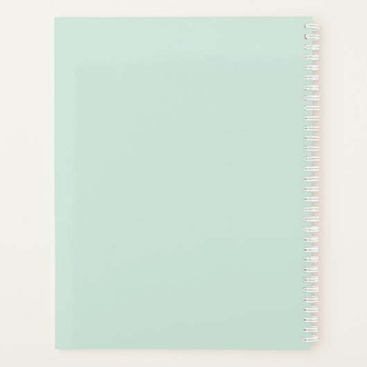 Gepersonaliseerd Retro Monogram Mint Groen Sinaasa Planner (Achterkant)