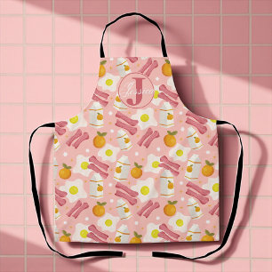 Gepersonaliseerd retro ontbijtpatroon schort