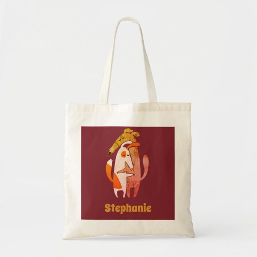 Gepersonaliseerd Retro Podenco Dog en Galgo Tote Bag (Voorkant)