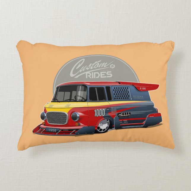Gepersonaliseerd retro race van concept accent kussen (Voorkant)