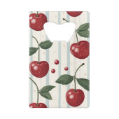 Gepersonaliseerd  retro rode kersenpatroon creditkaart flessenopener (Achterkant)