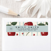 Gepersonaliseerd  retro rode kersenpatroon etiket (Insitu)