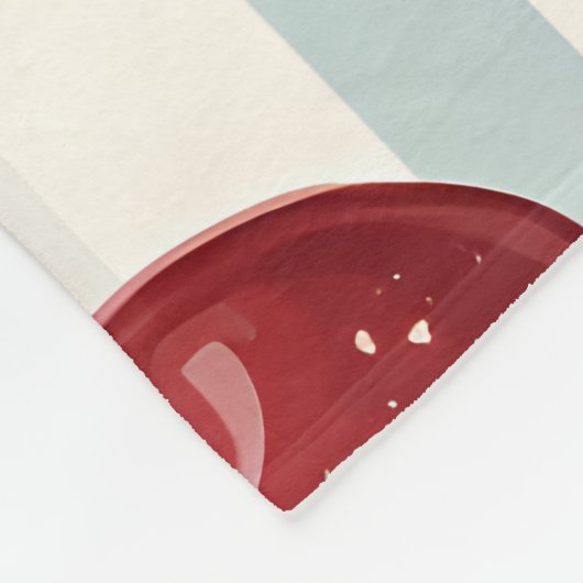 Gepersonaliseerd  retro rode kersenpatroon fleece deken (Hoek)