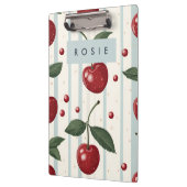 Gepersonaliseerd  retro rode kersenpatroon klembord (Links)