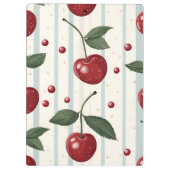 Gepersonaliseerd  retro rode kersenpatroon klembord (Achterkant)