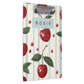 Gepersonaliseerd  retro rode kersenpatroon klembord (Rechts)