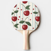 Gepersonaliseerd  retro rode kersenpatroon tafeltennisbatje (Achterkant)