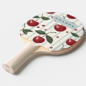 Gepersonaliseerd  retro rode kersenpatroon tafeltennisbatje (Voorkant Gekanteld)