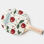 Gepersonaliseerd  retro rode kersenpatroon tafeltennisbatje (Zijkant)