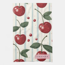 Gepersonaliseerd  retro rode kersenpatroon