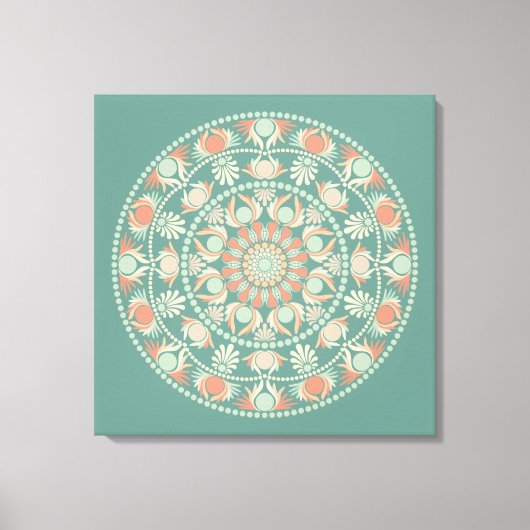 Gepersonaliseerd Retro Sage en Zand Mandala Canvas Afdruk (Voorkant)
