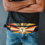 Gepersonaliseerd Retro Starburst Monogram Heuptasje<br><div class="desc">Dit ontwerp kan op het gebied worden gepersonaliseerd dat door de foto en/of tekst te veranderen wordt verstrekt. Of het kan worden aangepast door te klikken deze Sjabloon personaliseert en dan de klik te kiezen om verdere optie aan te passen en de kleur van de achtergrond te schrappen of te...</div>