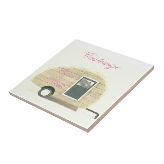 Gepersonaliseerd Retro  trapsgewijze camera Tegeltje (Zijkant)