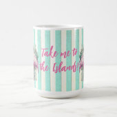 Gepersonaliseerd  Retro Tropische Roze Flamingo Koffiemok (Center)