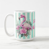 Gepersonaliseerd  Retro Tropische Roze Flamingo Koffiemok (Links)