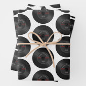Gepersonaliseerd Retro Vinyl Record inpakpapier –  Vel (In situ)