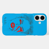 Gepersonaliseerd retroillustratie - blauw Case-Mate iPhone case (Achterkant (horizontaal))