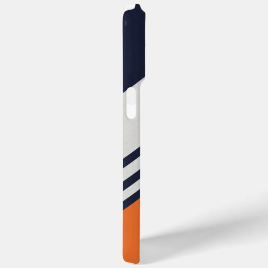 Gepersonaliseerd Retrostrips in blauw Sinaasappel Case-Mate iPhone Case (Achterkant / Rechts)