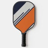 Gepersonaliseerd Retrostrips in blauw Sinaasappel Pickleball Paddle (Achterkant)