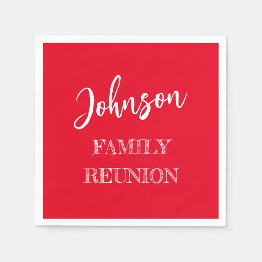 Gepersonaliseerd reünie rood papier servet (Voorkant)