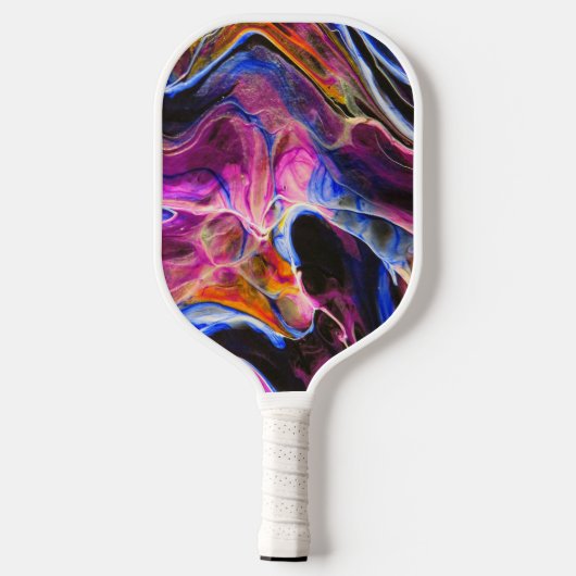 Gepersonaliseerd Rich Blue Agate Swirls Monogramed Pickleball Paddle (Achterkant)
