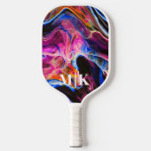 Gepersonaliseerd Rich Blue Agate Swirls Monogramed Pickleball Paddle (Voorkant)